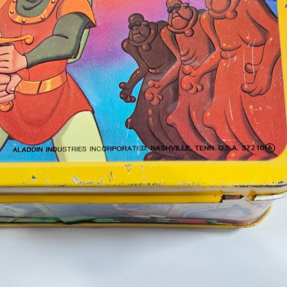 Dragons Lair Arcade Game Vintage Metal Lunchbox & Thermos Set 1983 Aladdin - Picture 9 of 13